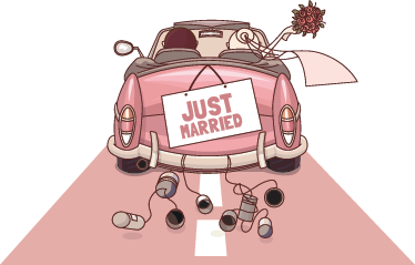 Just Married Car Sticker - Just Married, Transparent background PNG HD thumbnail