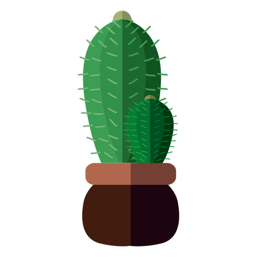 Flat 2 Cactus Pot Drawing - Kaktus, Transparent background PNG HD thumbnail