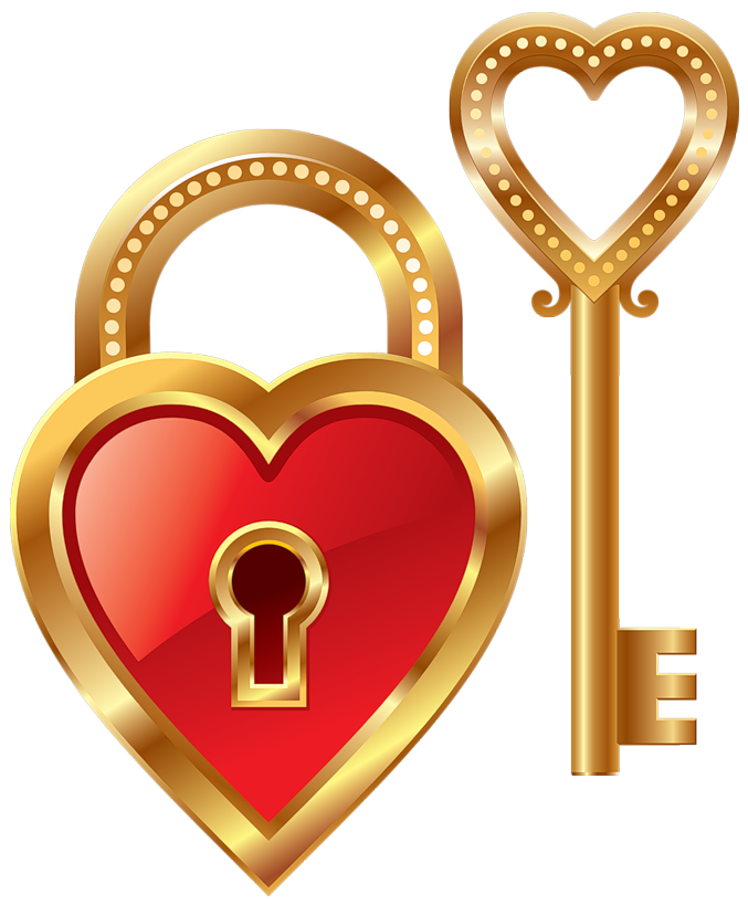 Heart Lock And Heart Key Clipart - Keys And Locks, Transparent background PNG HD thumbnail