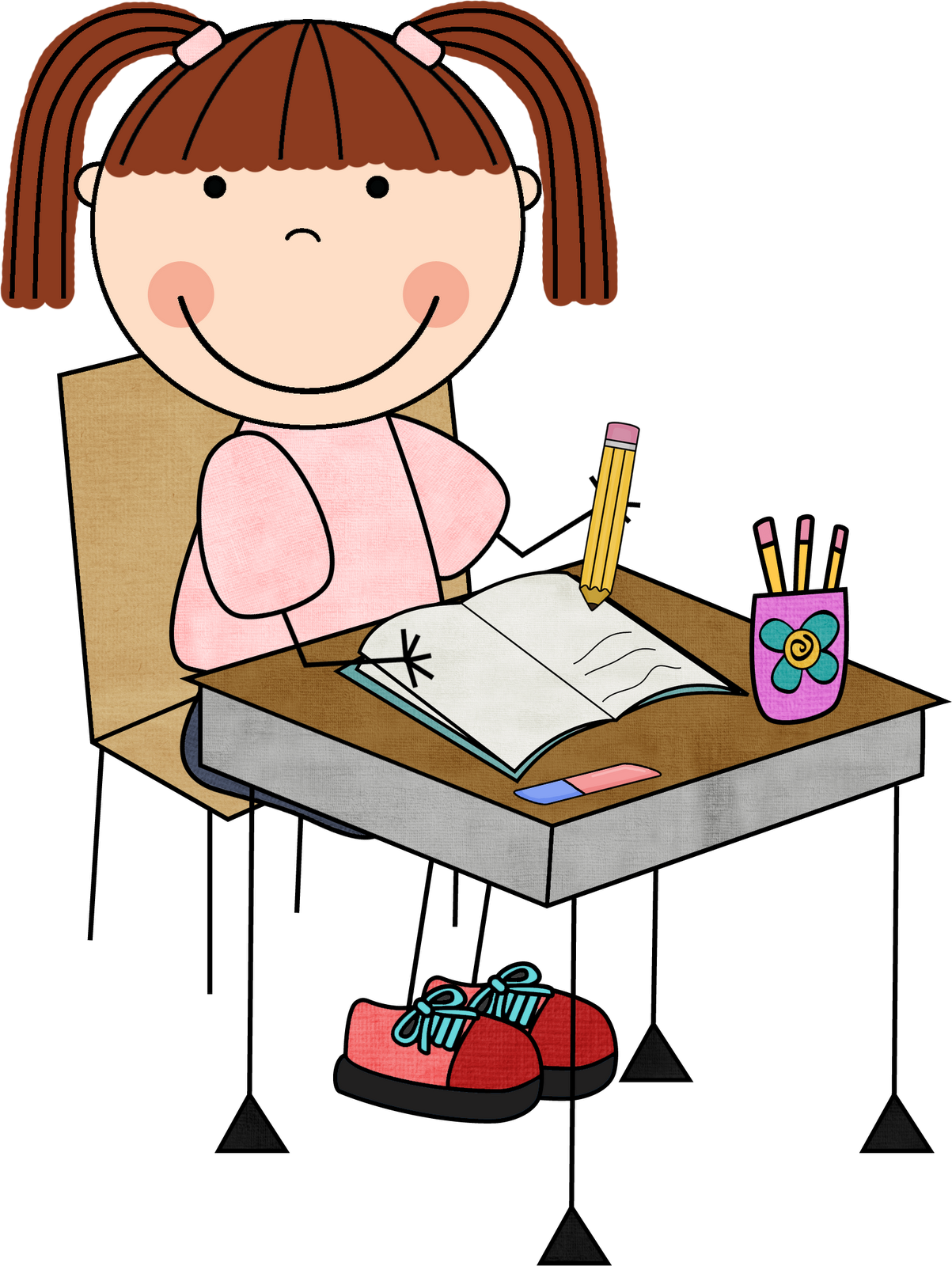 Cute Kids Writing Clipart - Kid Writing, Transparent background PNG HD thumbnail