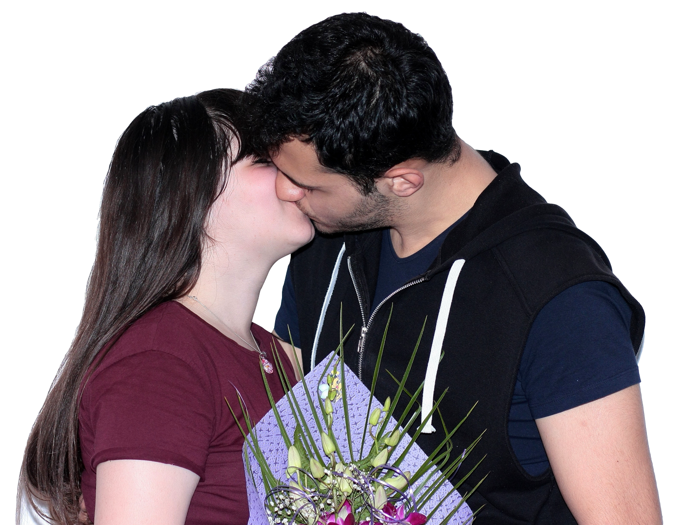 Png Kissing Couple Hdpng.com 1400 - Kissing Couple, Transparent background PNG HD thumbnail