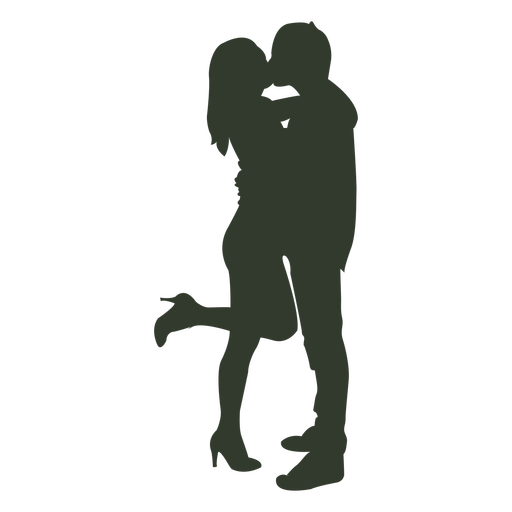 Couple Kissing Silhouette Hihills - Kissing Couple, Transparent background PNG HD thumbnail