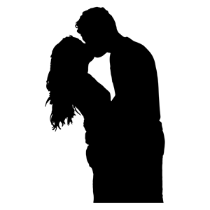 Free Vector Clipart Kissing Couple Silhouette - Kissing Couple, Transparent background PNG HD thumbnail