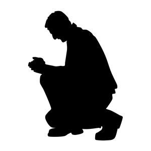 Free Vector Clipart Kneeling Praying Man Silhouette - Kneeling, Transparent background PNG HD thumbnail