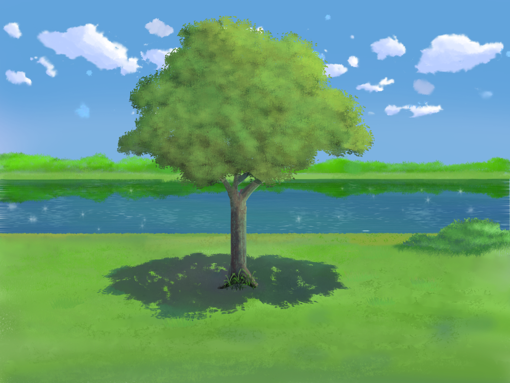 Anime Tree And Small Lake Scene By Ttzero13 Hdpng.com  - Lake Scene, Transparent background PNG HD thumbnail