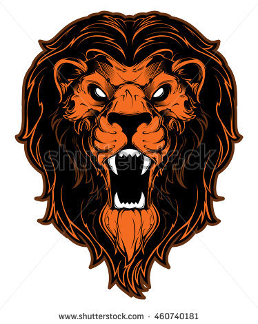 Png Lion Head Roaring - Roaring Lion Head Mascot. Illustration. Isolated On White Background, Transparent background PNG HD thumbnail