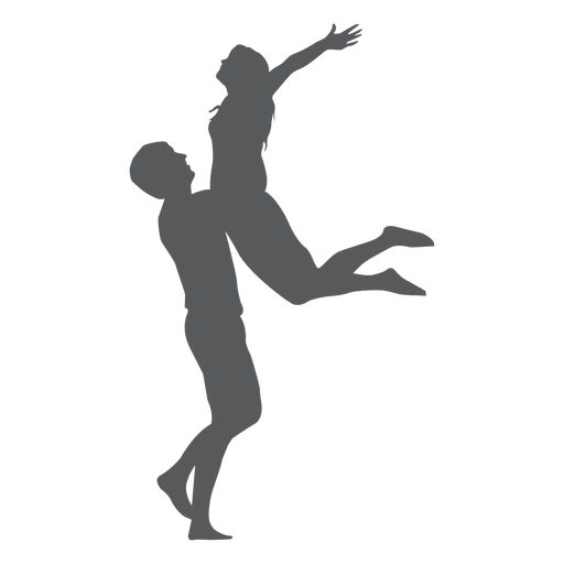 Jumping on lap lovers silhouette, PNG Lovers - Free PNG