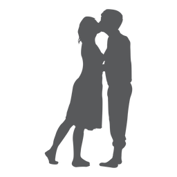 Kissing Romance Lovers Silhouette - Lovers, Transparent background PNG HD thumbnail