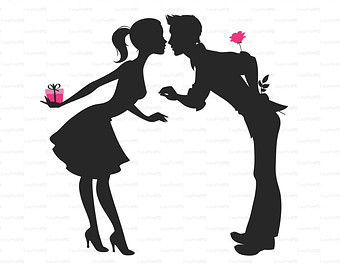 Love Sweet Couple Valentineu0027S Day Lovers Kisses Paper Cut Card (Svg, Dxf, Eps - Lovers, Transparent background PNG HD thumbnail