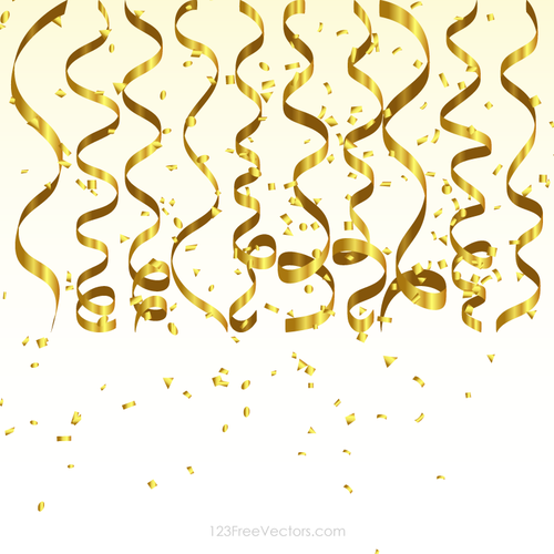 Goldene Luftschlangen Und Konfetti - Luftschlangen Konfetti, Transparent background PNG HD thumbnail