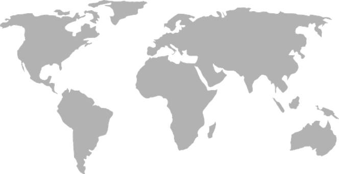 World Map, Earth, Global, Continents - Map Black And White, Transparent background PNG HD thumbnail