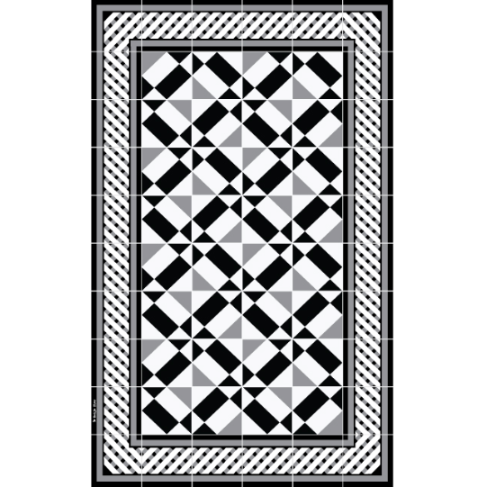 Beija Flor Bauhaus Floor Mat In Black And White - Mat Black And White, Transparent background PNG HD thumbnail