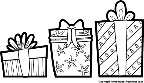 Christmas Present Clipart Black And White | Clipart Library   Free - Mat Black And White, Transparent background PNG HD thumbnail