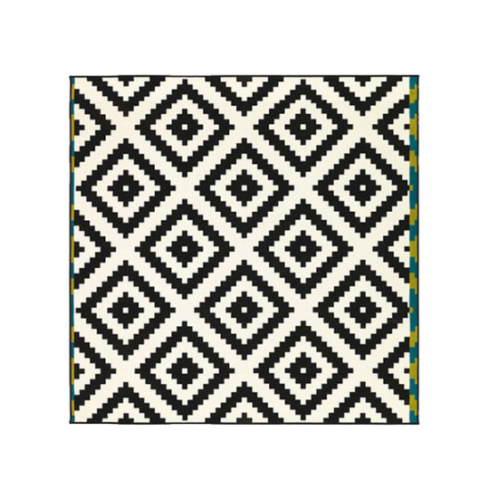 Image Of Ikea Area Throw Rug Mat African Ethnic Geometric Pattern With Black And White - Mat Black And White, Transparent background PNG HD thumbnail