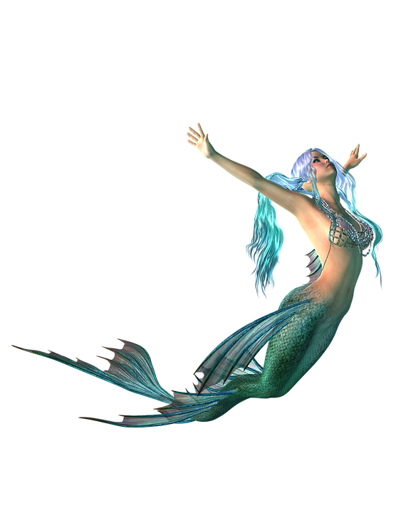 Mermaid, Png, Transparent Background, Fantasy, Blue - Mermaid, Transparent background PNG HD thumbnail