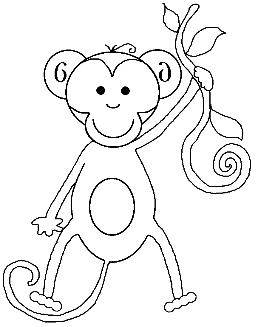 And White Baby Monkey Clip Art Black And White Tiger Clip Art - Monkey Black And White, Transparent background PNG HD thumbnail