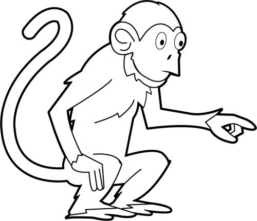 Png Monkey Black And White - Pin Black U0026 White Clipart Monkey #5, Transparent background PNG HD thumbnail