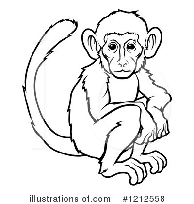 Pin Monkey Clipart Black And White #13 - Monkey Black And White, Transparent background PNG HD thumbnail