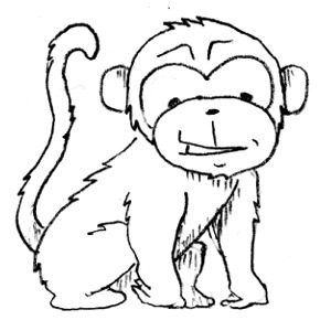 Pin Year Of The Monkey Clipart Black And White #2 - Monkey Black And White, Transparent background PNG HD thumbnail