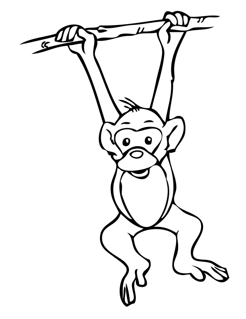 Pin Year Of The Monkey Clipart Black And White #6 - Monkey Black And White, Transparent background PNG HD thumbnail