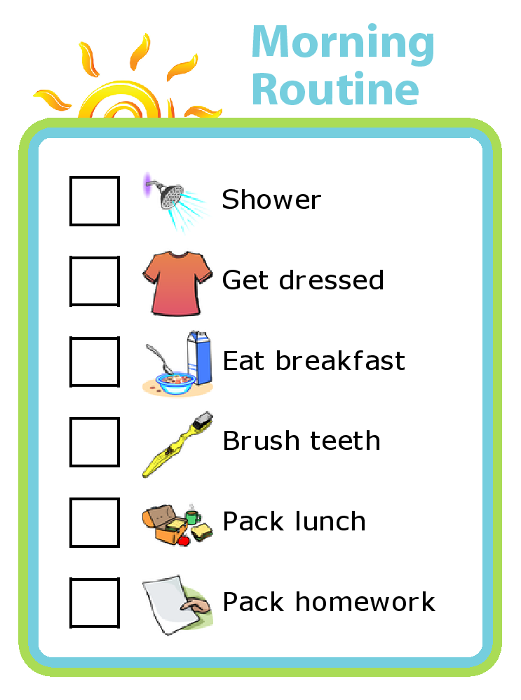 Get Organized With This Drag And Drop Morning Routine Checklist. The Pictures Make It Easy - Morning Routine, Transparent background PNG HD thumbnail