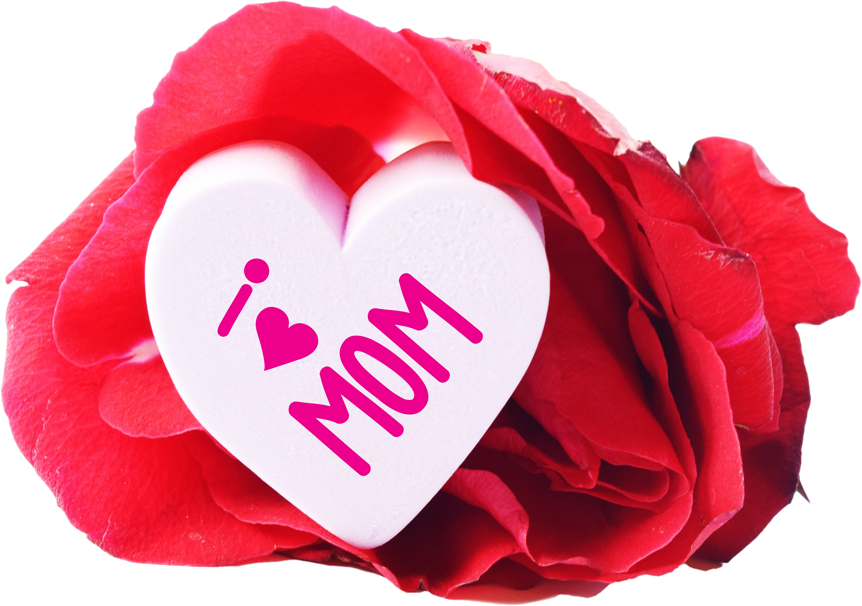 Free I Love Mom Heart And A Rose Png Image - Mother Only, Transparent background PNG HD thumbnail