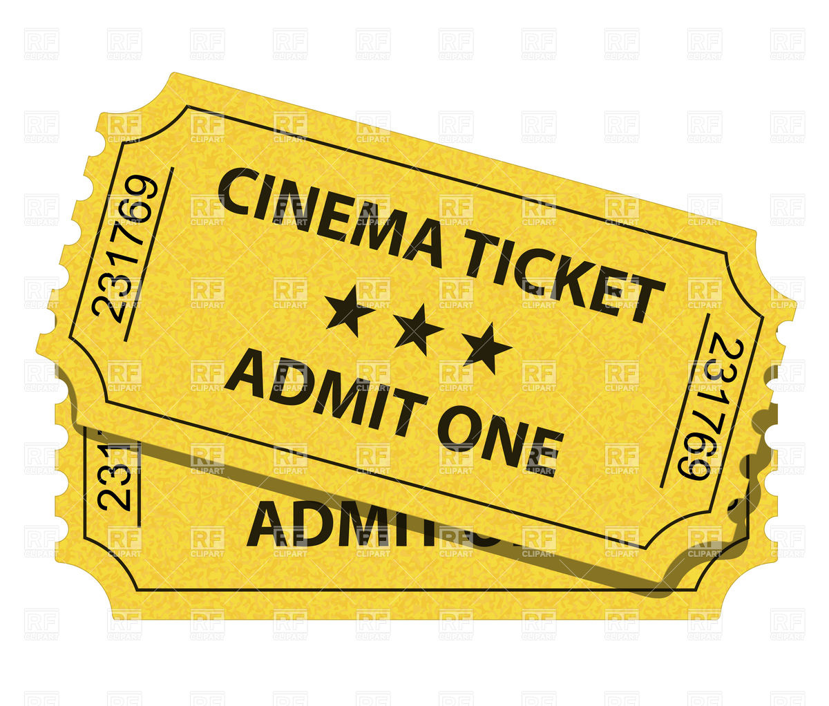 Cinema Ticket Vector Clipart - Movie Ticket, Transparent background PNG HD thumbnail