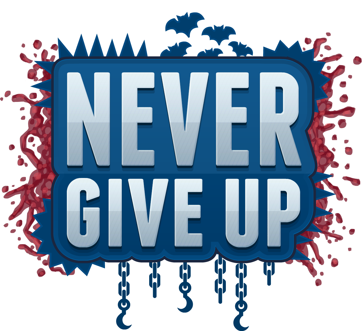 Never Give Up Text Sticker