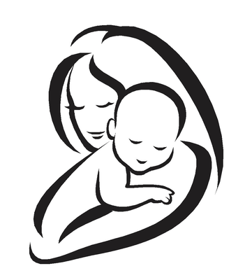mother holding a baby, Vector