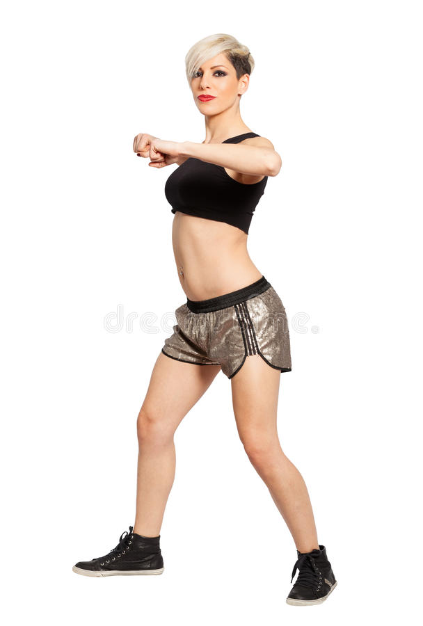 Download Zumba Fitness Dancer. Blonde Hair Fashion Model On White Background. Png Available Stock - Of Young Blonde Woman, Transparent background PNG HD thumbnail