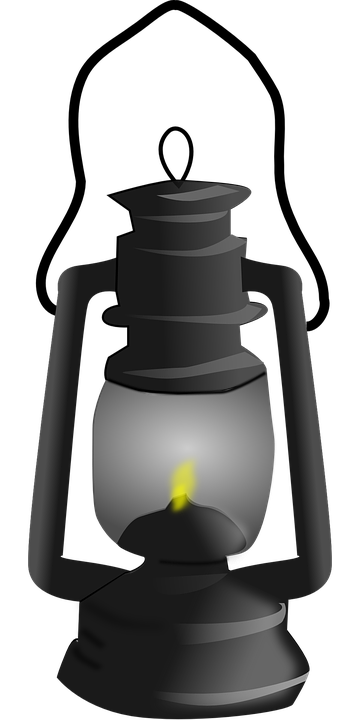 Lantern, Light, Oil Lamp, Black, Metal, Flame - Oil Lamp, Transparent background PNG HD thumbnail