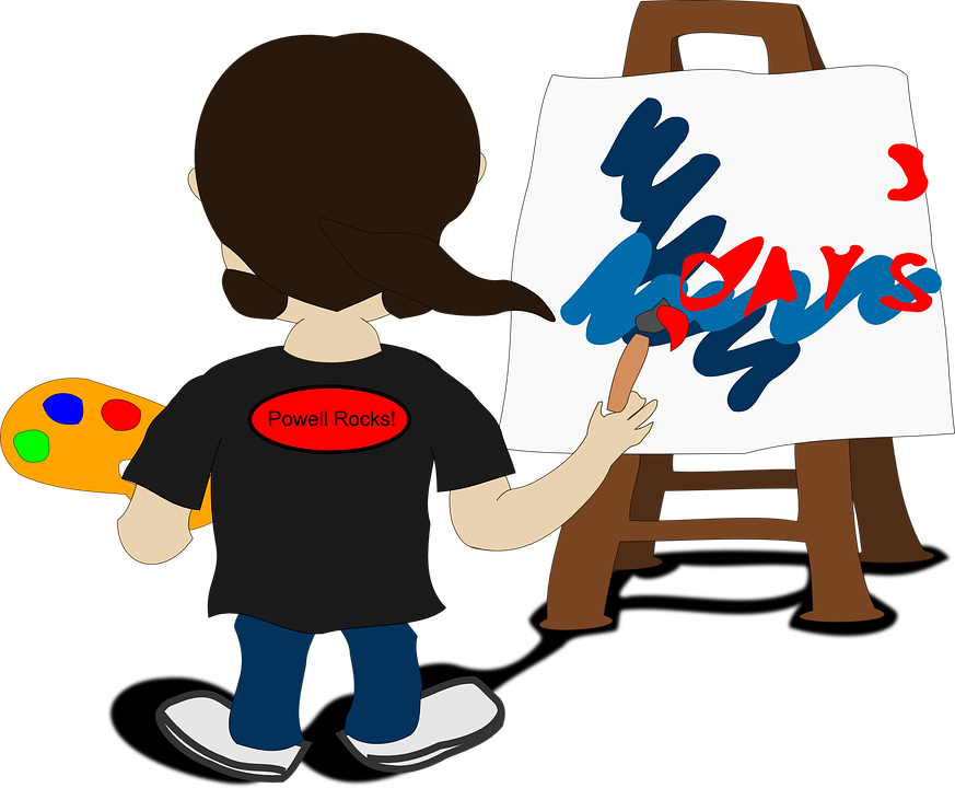 artist at easel clipart