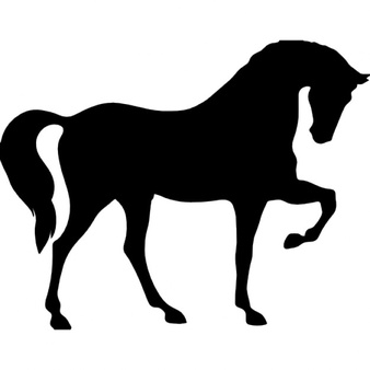 Pferd, Das Auf Drei Pfoten Schwarz Form Der Seitenansicht - Pferd Schwarz Weiss, Transparent background PNG HD thumbnail