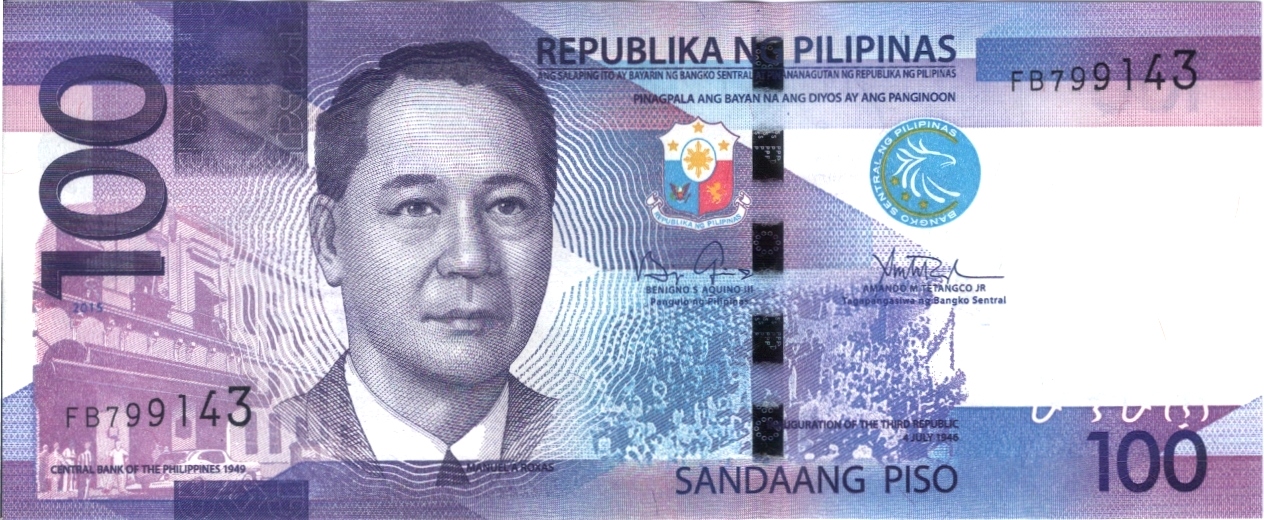 2015 100 Pesos New Generation Series Banknote Obverse - Philippine Money, Transparent background PNG HD thumbnail