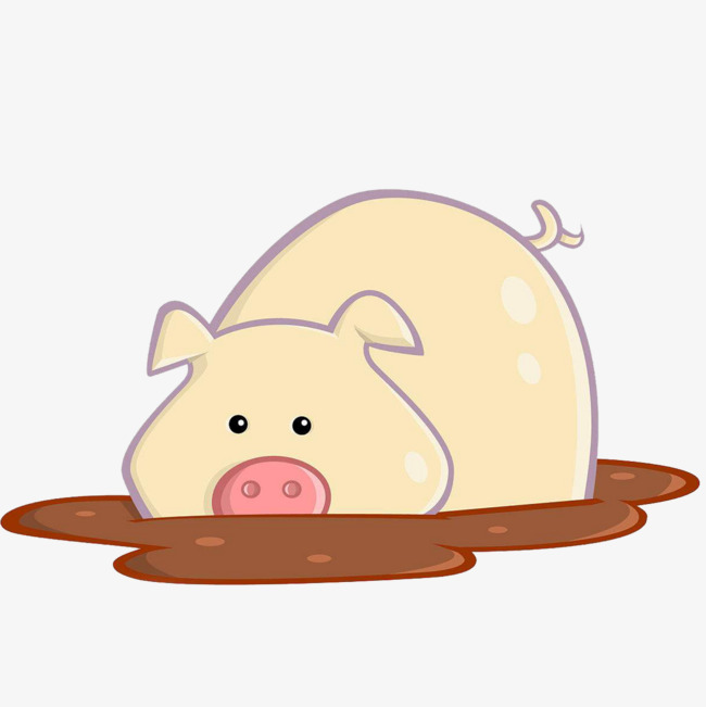 A Pig, The Mud, Puddle, Sump Pit Free Png Image - Pig In Mud, Transparent background PNG HD thumbnail