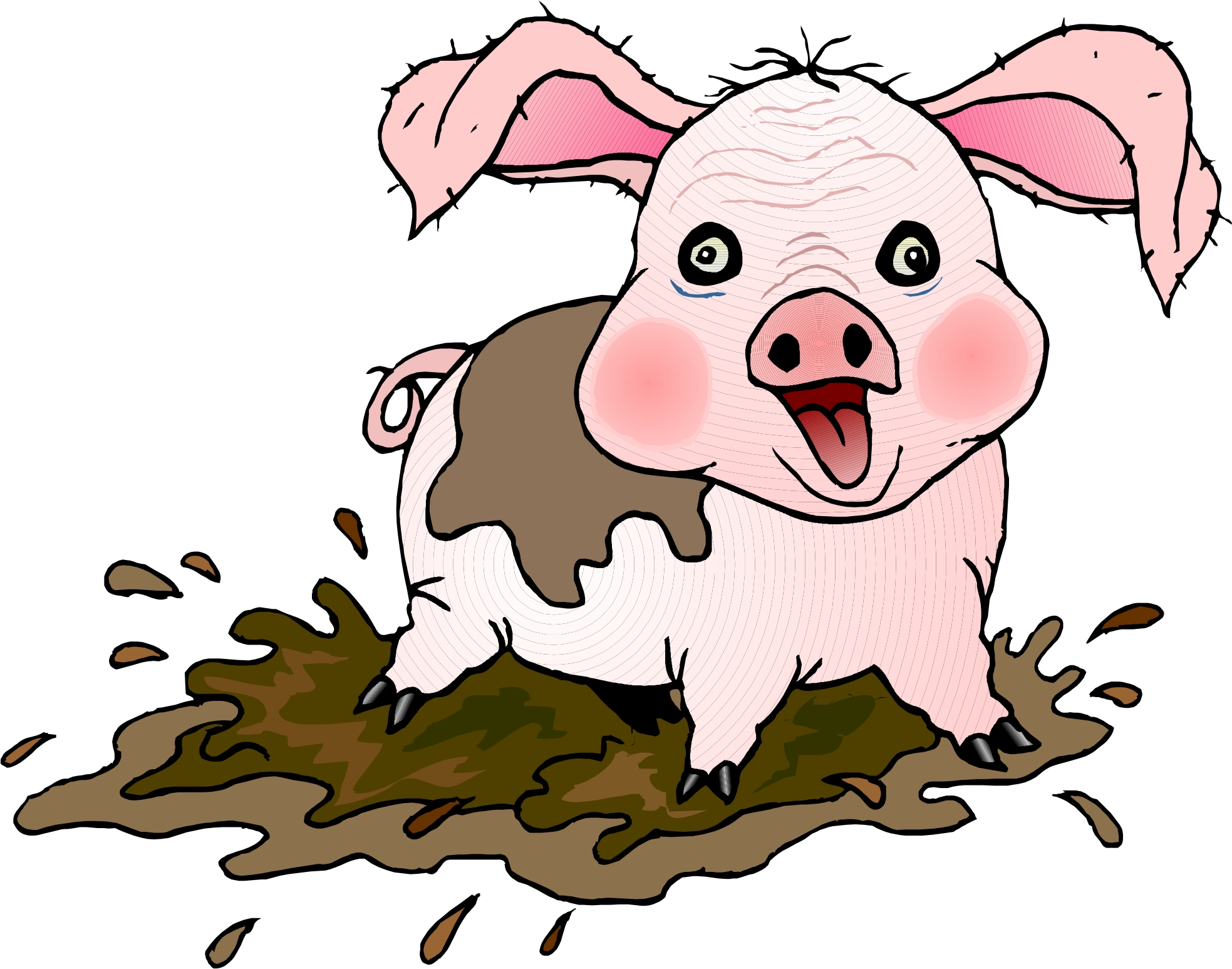 Png Pig In Mud - Cartoon Pig, Transparent background PNG HD thumbnail