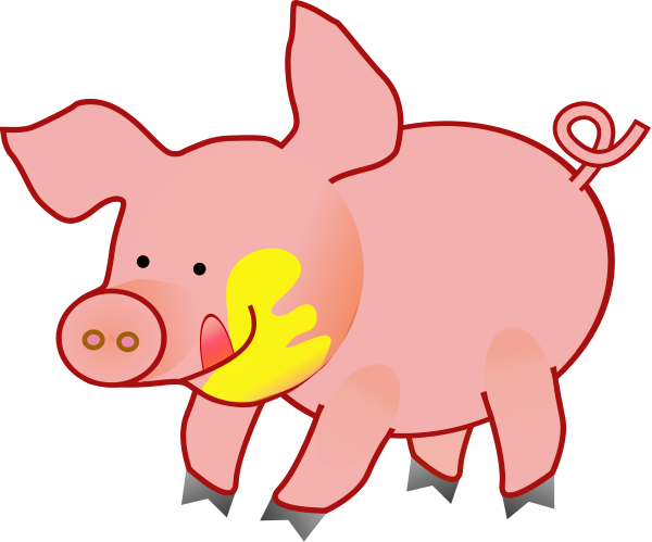 Mud Hole Pig Clipart by Color