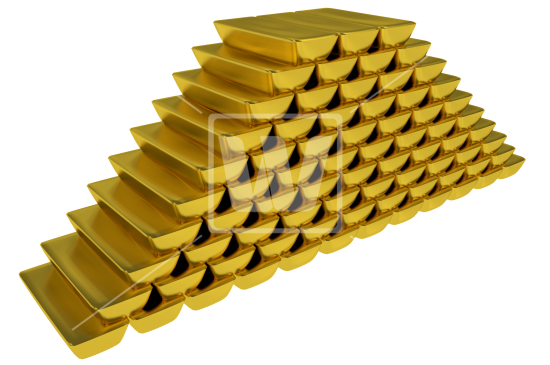 Gold Bars Stock Pile - Pile, Transparent background PNG HD thumbnail