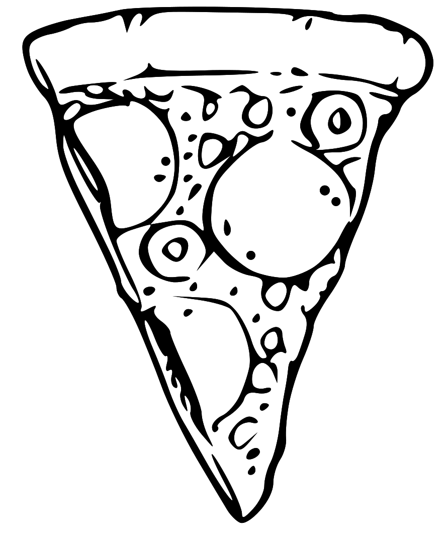 Slice Pizza Black And White Food Clipart - Pizza Black And White, Transparent background PNG HD thumbnail