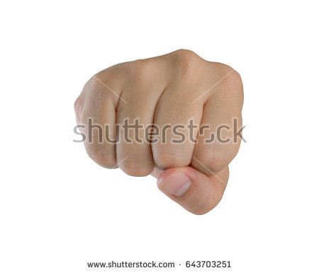 Punch Fist Of Man Hand Isolate On White Background - Punching Fist, Transparent background PNG HD thumbnail