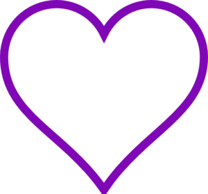 Purple Heart Outline Clip Art - Purple Heart, Transparent background PNG HD thumbnail