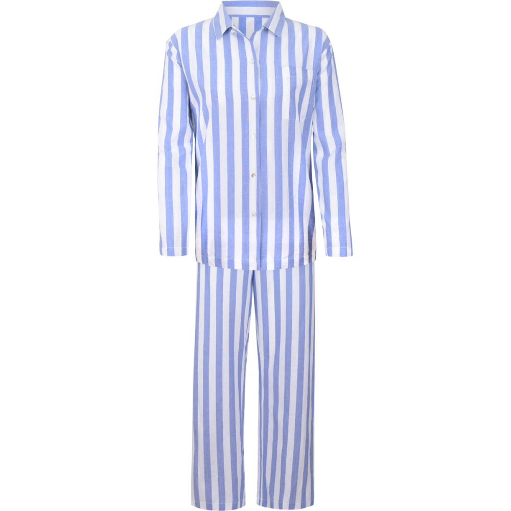 Stripe Long Sleeve Womens Pyjama Set Blue / White. U2039 - Pyjamas, Transparent background PNG HD thumbnail