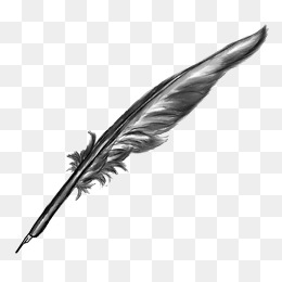 Black Quill Pen, Cartoon Hand Painted, Cartoon, Pointed Png Image - Quill, Transparent background PNG HD thumbnail