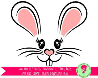 Easter Bunny Rabbit Face Svg / Dxf Cutting File For Cricut Design Space / Silhouette U0026 - Rabbit Face, Transparent background PNG HD thumbnail