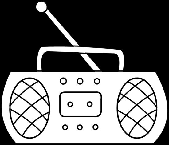 Cartoon Radio Black And White - Radio Black And White, Transparent background PNG HD thumbnail