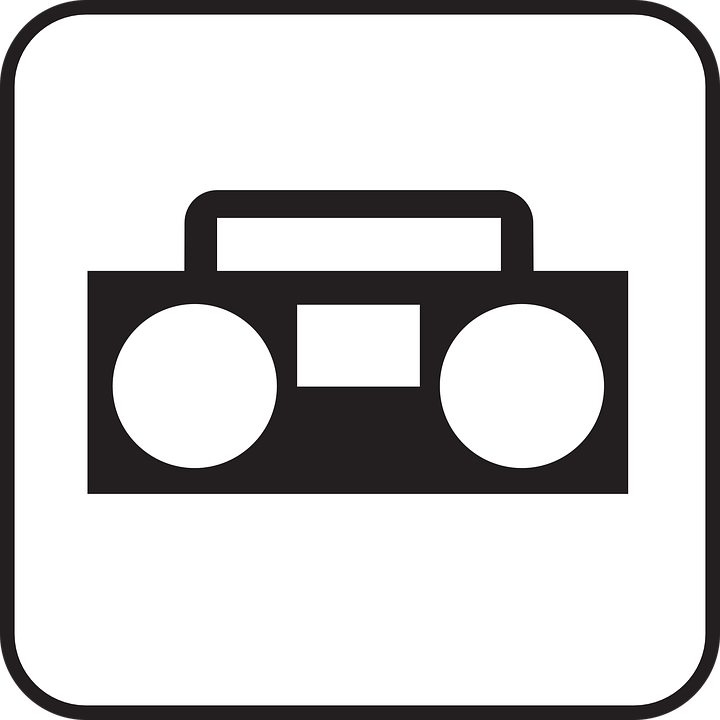 Music Sound Radio Radio Cassette Recorder Symbol - Radio Black And White, Transparent background PNG HD thumbnail