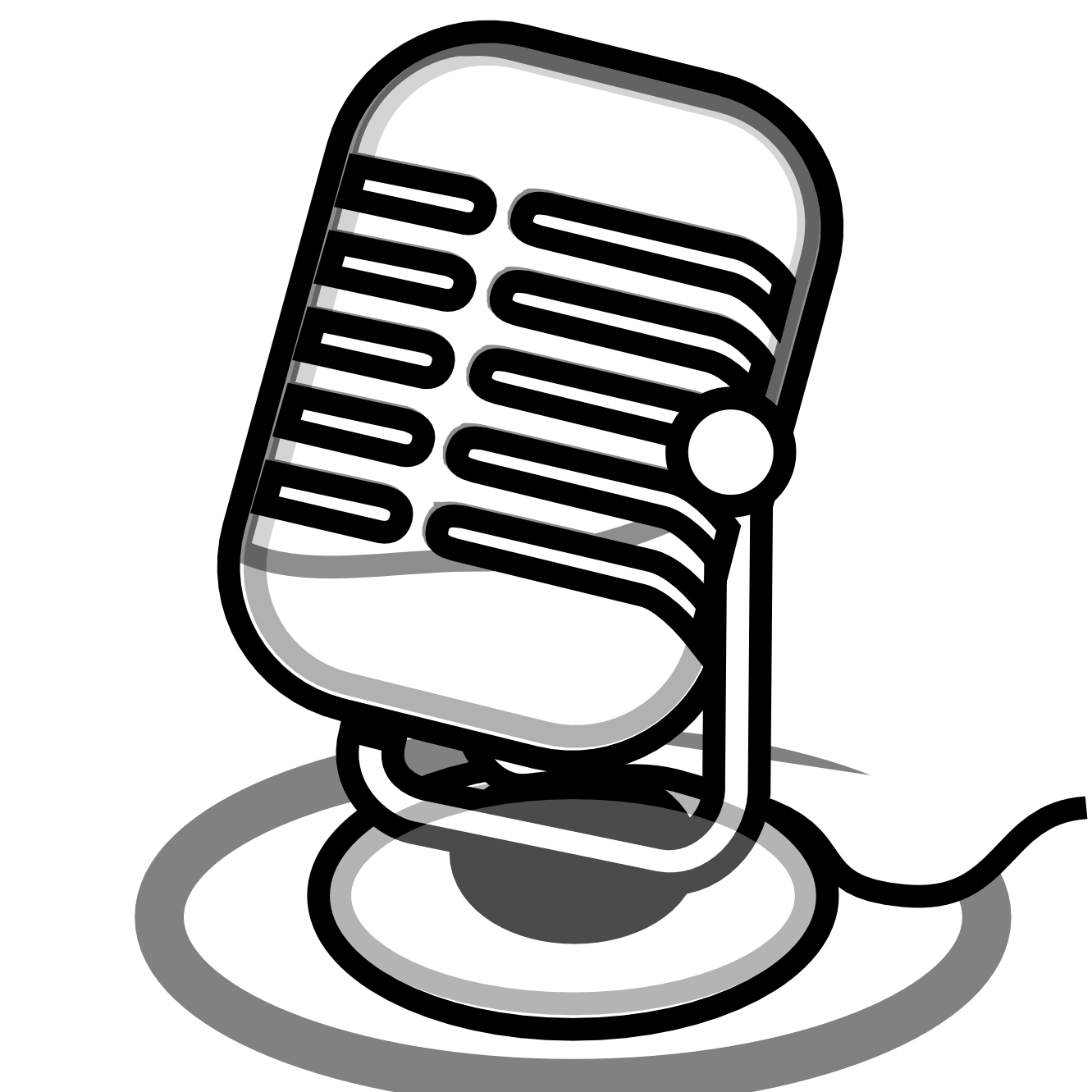 Radio Microphone Clipart - Radio Black And White, Transparent background PNG HD thumbnail