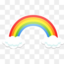 Rainbow Clouds, Rainbow Clouds, Color, Cartoon Rainbow Png And Psd - Rainbow With Clouds, Transparent background PNG HD thumbnail