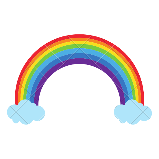 Rainbow With Clouds Vector - Rainbow With Clouds, Transparent background PNG HD thumbnail