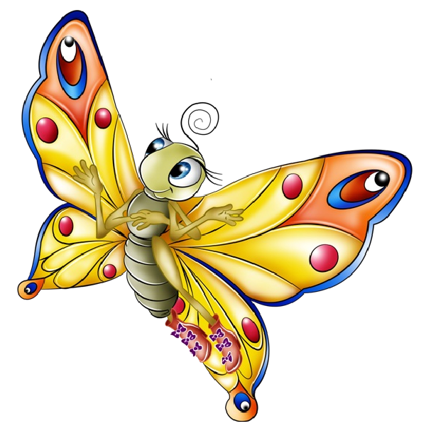 Cartoon Butterfly Tattoos Clipart - Rama Rama, Transparent background PNG HD thumbnail